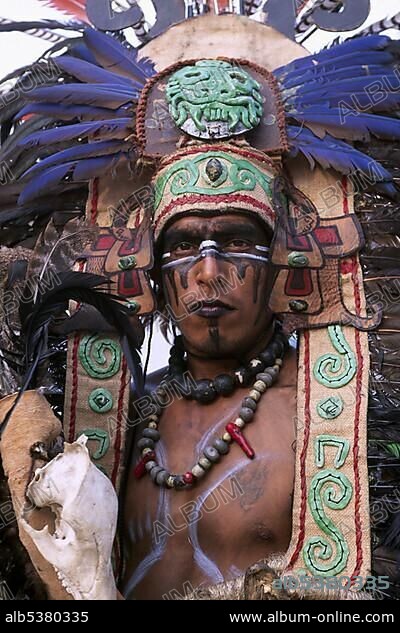 Aztec man, Valladolid, Yucatan, Mexico, Central America.