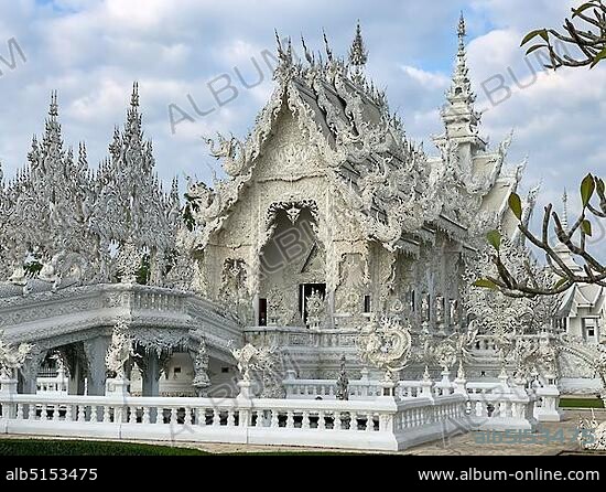 Wat Rong Khun, White Temple, Artist Chalermchai Kositpipat, Chiang Rai, Thailand, Asia.