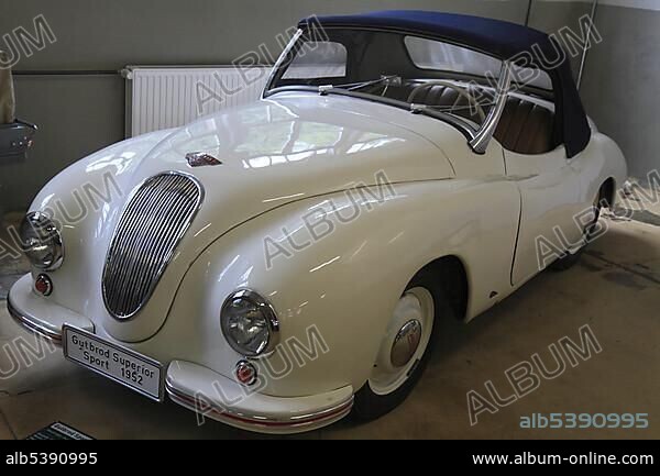 Gutbrod Superior Sports vintage car, built in 1952, ErfinderZeiten: Auto- und Uhrenmuseum, Time of Innovators: Museum of Cars and Clocks, Schramberg, Black Forest, Baden Wuerttemberg, Germany, Europe.