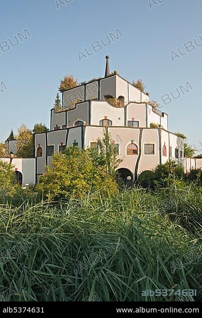 Gesundheitszentrum at Rogner Bad Blumau hotel complex, designed by architect Friedensreich Hundertwasser, in spa town Bad Blumau, Styria, Austria, Europe.