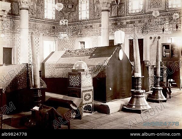 Tomb of Sultan Murad II; Murad b. Mehemmed; June 1404; 3 February 1451 was Sultan of the Ottoman Empire from 1421 to 1451; ca 1890; Turkey; Historic; digitally restored reproduction from a 19th century original; Asia.