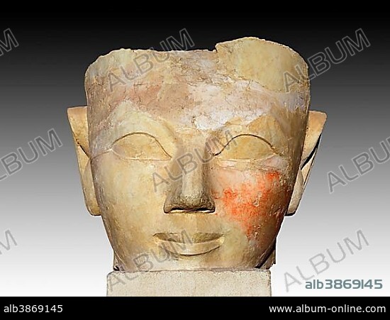 Fragment of an Osiris statue at Hatshepsut's Temple, Deir el-Bahari, Luxor, Luxor Governorate, Egypt, Africa.