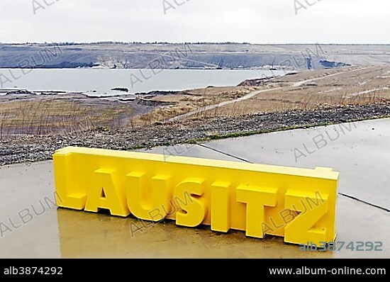 IBA-terraces and Grossraeschener lake, Energie-Route Lausitzer Industriekultur, energy route Lausitz industrial heritage, Internationale Bauausstellung IBA, international building exhibition, Fuerst-Pueckler-Land, Lausitz, Brandenburg, Germany, Europe.