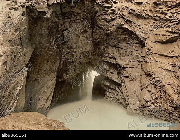 The devils hole, Jersey, Channel Island in the English Channel in the Bay of Saint-Malo, Crown Dependency of the British Crown, 1896, Historic, digitally restored reproduction of a 19th century photochrome print, Europe.