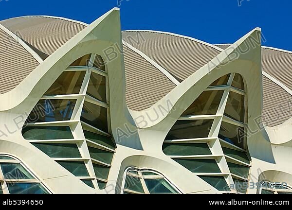 Principe Felipe Science Museum, City of Arts and Sciences by Santiago Calatrava, Comunidad Valenciana, Valencia, Spain, Europe.