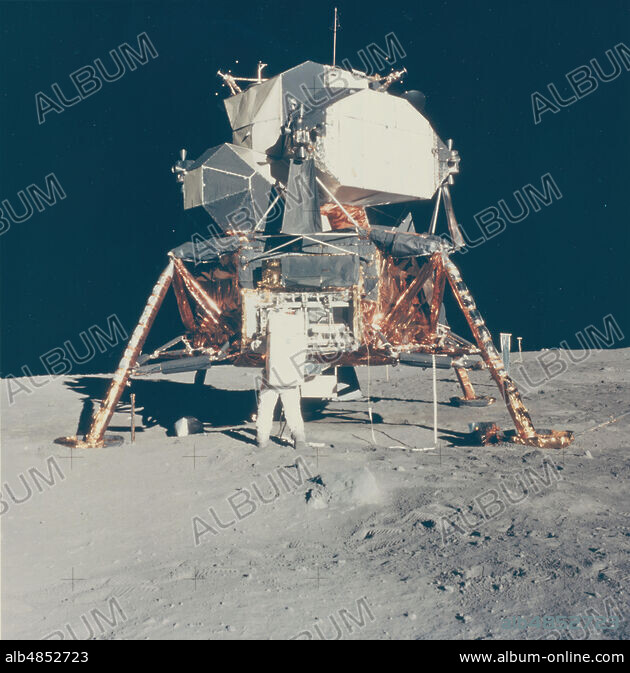 NEIL ARMSTRONG. Buzz Aldrin with Apollo 11 Lunar Module on