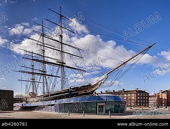The tea clipper Cutty Sark on display, Greenwich, London, England, United Kingdom, Europe.