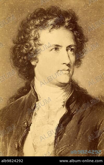 Johann Wolfgang Goethe; from 1782 von Goethe (28 August 1749) (22 March 1832); was a German poet; politician and naturalist; after a painting by Friedrich Bruckmann; Historical; digitally restored reproduction from a 19th century original.