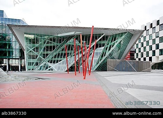 Grand Canal Theatre, designed by the American architect Daniel Libeskind, Dublin, Ireland, Europe.