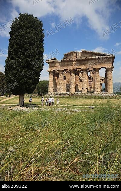 Temple of Poseidon, 2nd Temple of Hera, in Paestum, Campania, Italy, Europe.