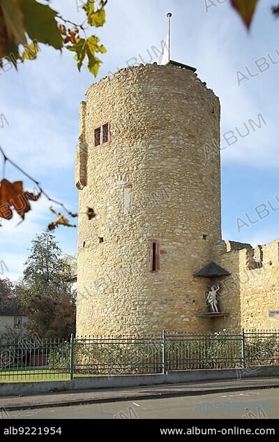 Historic Sebastian Tower in Eltville, Hesse, Germany, Europe.