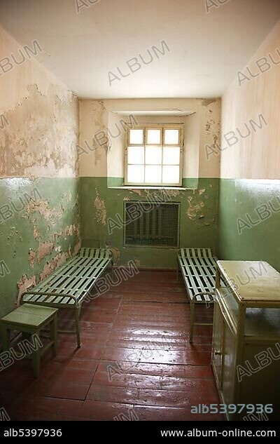 Cell in the KGB Museum, Genocide Museum, dealing with the periods of German and Soviet occupations and genocide, Vilnius, capital of Lithuania, Baltic States, North East Europe.