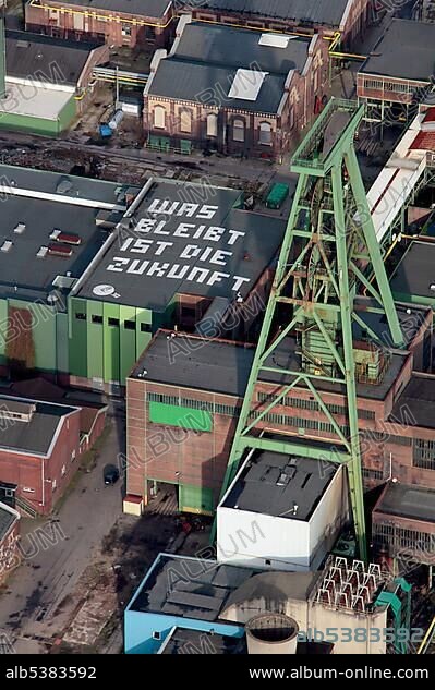 Aerial view, Lohberg colliery site, Dinslaken, Ruhrgebiet region, North Rhine-Westphalia, Germany, Europe.