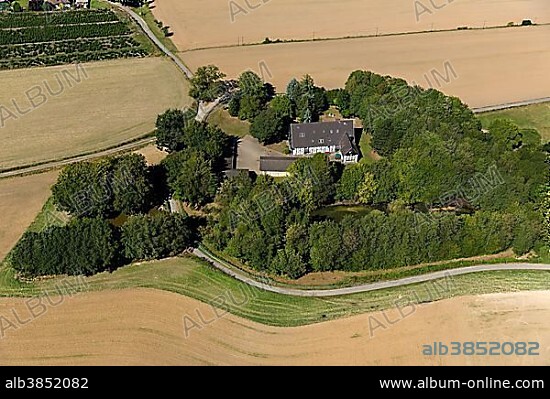 Aerial view, Heimatmuseum Helfs Hof local museum, Sevinghausen, Wattenscheid, Bochum, North Rhine-Westphalia, Germany, Europe.