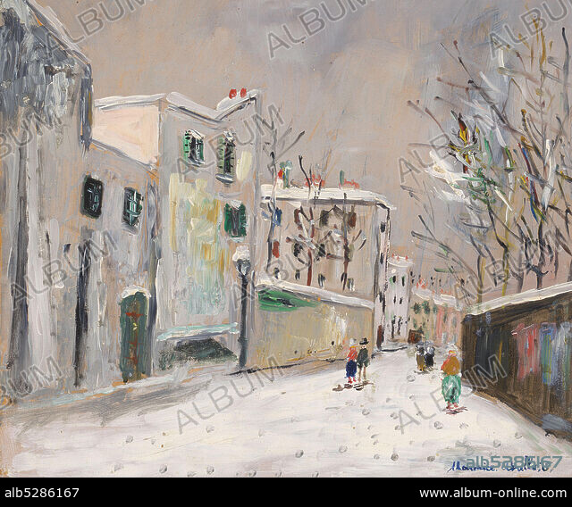 MAURICE UTRILLO、SCENE DE RUE、海外版超希少レゾネより 絵画