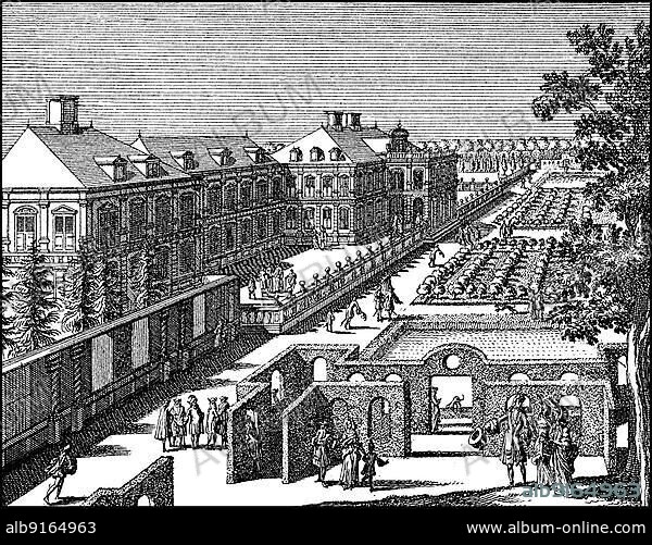 Ryswyk Castle in the 17th century, Rijswijk in the Netherlands, Province of South Holland, demolished in the 19th century, Historic, digital reproduction of an original 19th-century painting.