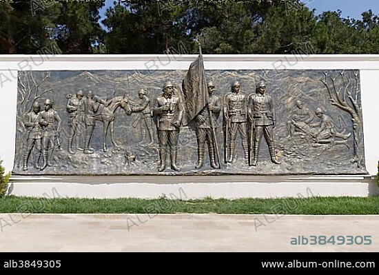 War memorial to the Battle of Gallipoli, Eceabat, Gallipoli Peninsula, Dardanelles, Thrace, Marmara Region, Turkey, Asia.