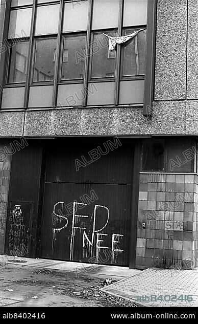 GDR, Berlin, 19 February 1990, headquarters of the GDR's State Security in Normannenstrasse.