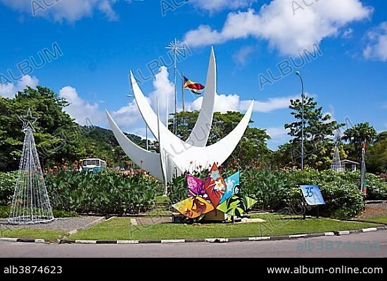 Bicentennial Monument, Victoria, Mahé, Seychelles, Africa.