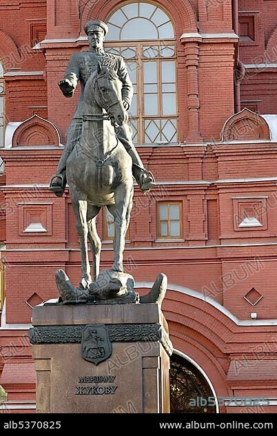 Monument of Russian World War II hero, Marshal Zhukov, Moscow, Russia, Europe.