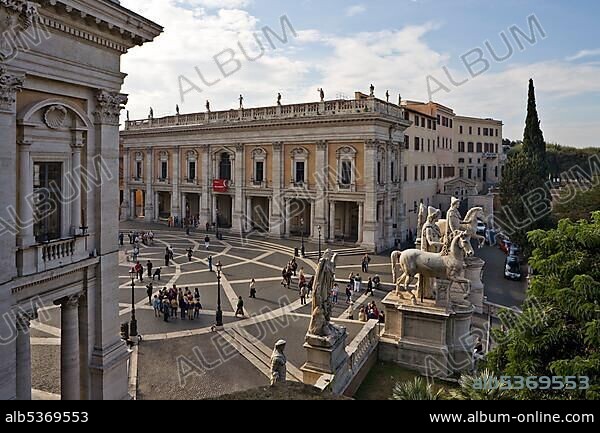 View of Capitol Square from Santa Maria Church in Aracoeli, Rome, Italy, Europe.