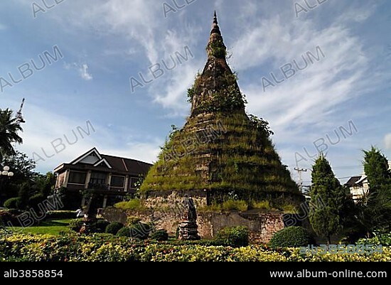 Black That Dam Stupa at Chantakoummane Road, Vientiane, Laos, Asia.