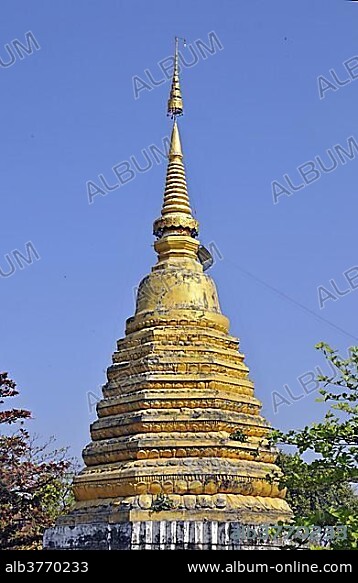 Golden pagoda, Chedi, Wat Srisuphan, temples in Chiang Mai, Thailand, Asia, PublicGround, Asia.