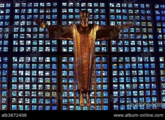 Crucifix by Karl Hemmeter in the Kaiser Wilhelm Memorial Church, Berlin, Germany, Europe.