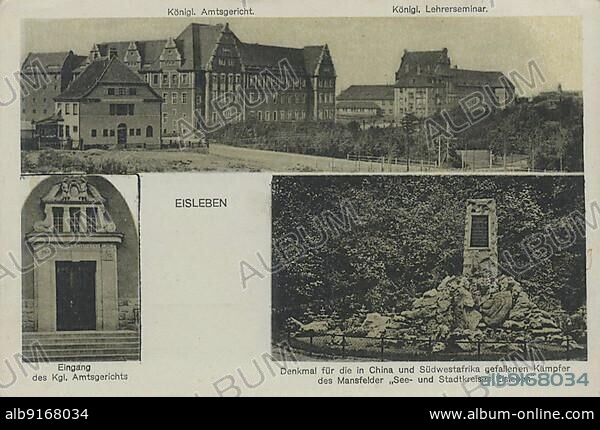 Eisleben, county Mansfeld-Südharz, Saxony-Anhalt, Germany, view around ca 1910, digital reproduction of a historical postcard, from that time, exact date unknown, Europe.