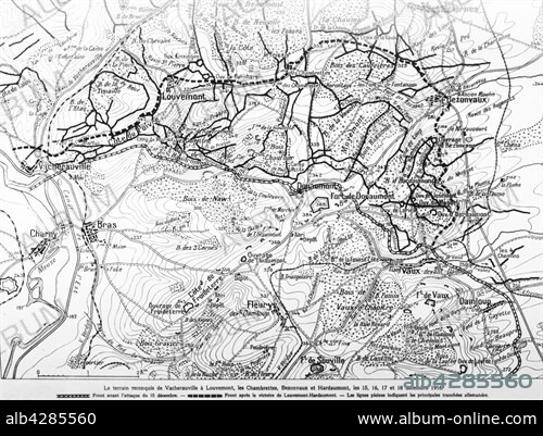 First World War.. Battle of Verdun. Reconquered territory from Vacherauville to Louvemont, les Chambrettes, Bezonvaux and Hardaumont, 15th, 16th, 17th and 18th December 1916.