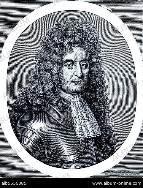 Graf Ernst Rüdiger von Starhemberg, 12. Januar 1638, 4. Januar 1701, war ab 1680 Militärgouverneur von Wien, Stadtverteidiger in der Wiener Schlacht 1683, kaiserlicher General im Großen Türkenkrieg und Präsident des Hofkriegsrates, digitale verbesserte Reproduktion eines Originaldrucks aus dem 19. Jahrhundert.