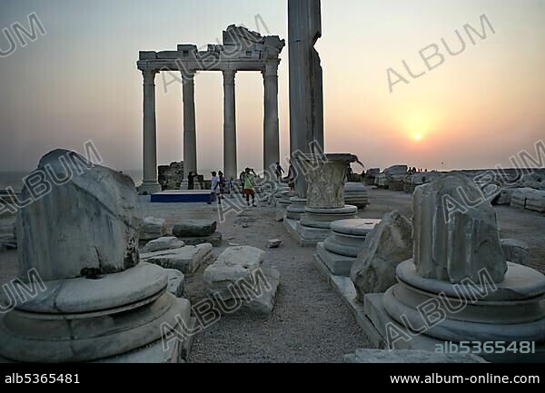 TUR Turkey Side Turkish riviera coast. Ruins of the Apollon Temple.