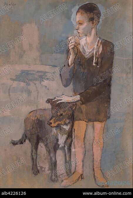 ピカソ(PICASSO)【筆を休めてもの想いにふける男】、高級画集画 ピカソ(PICASSO)【筆を休めてもの想いにふける男】、高級画集画