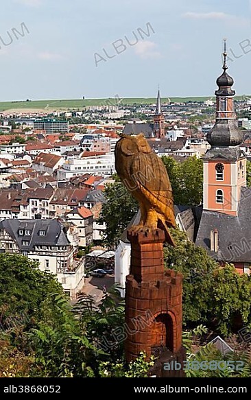 Kauzenburg castle on Kauzenberg hill, view of Bad Kreuznach, Rhineland-Palatinate, Germany, Europe.