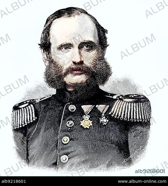 General Prince George of Saxony, German, Friedrich August Georg Ludwig Wilhelm Maximilian Karl Maria Nepomuk Baptist Xaver Cyriacus Romanus, 8 August 1832, 15 October 1904, was a Saxon king from the House of Wettin, Historical, digitally restored reproduction from a 19th century original.