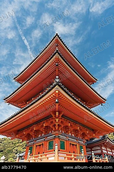 Three-story Pagoda, Kiyomizudera, Kiyomizu-dera, Temple, Kyoto, Japan, Asia.