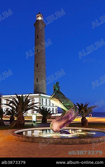 Faro de Maspalomas lighthouse, Maspalomas, Gran Canaria, Canary Islands, Spain, Europe.