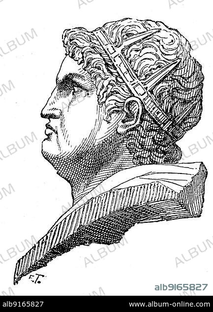 Nero, Nero Claudius Caesar Augustus Germanicus, 37 AD 68 Roman Emperor, the History of Ancient Rome, Roman Empire, Italy, digitally restored reproduction from a 19th century original, Europe.