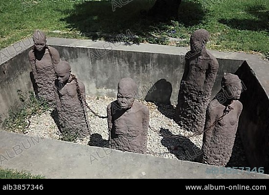 Slave memorial at the Anglican Church, Stone Town, Zanzibar, Tanzania, Africa.