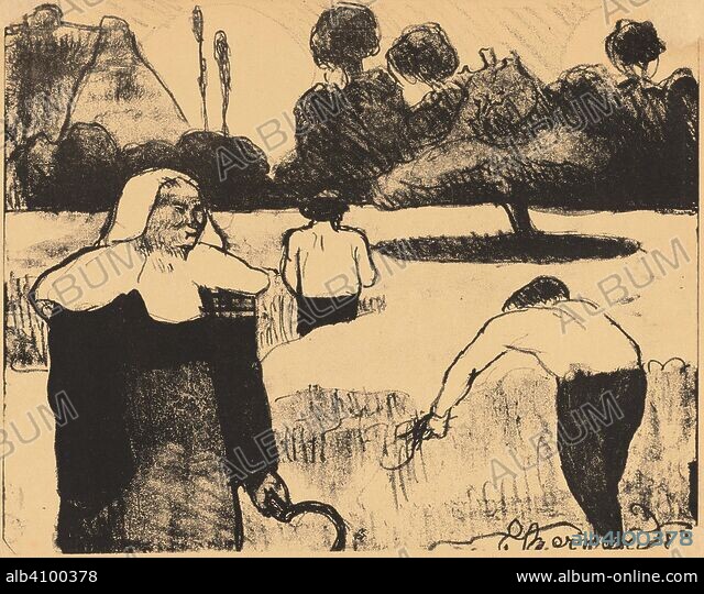 EMILE BERNARD. Breton Women Harvesting (Bretonnes faisant la moisson
