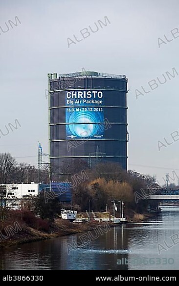 Oberhausen Gasometer with the "Big Air Package" exhibition of art projects by Christo, Oberhausen, North Rhine-Westphalia, Germany, Europe.