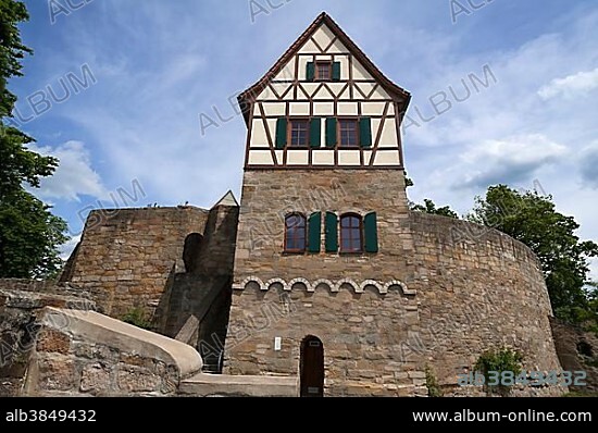 Former residential tower of a high medieval imperial castle, rebuilt, Burg Königsberg castle, Königsberg in Bavaria, Lower Franconia, Bavaria, Germany, Europe.