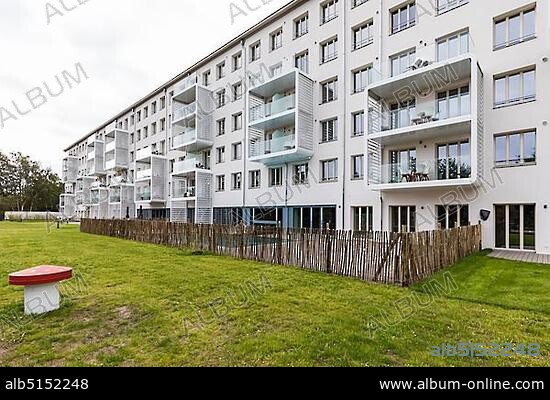Hotel Mariandl am Meer, apartment block, renovated, formerly KdF-Seebad, Prora, Binz, Island of Rügen, Mecklenburg-Western Pomerania, Germany, Europe.