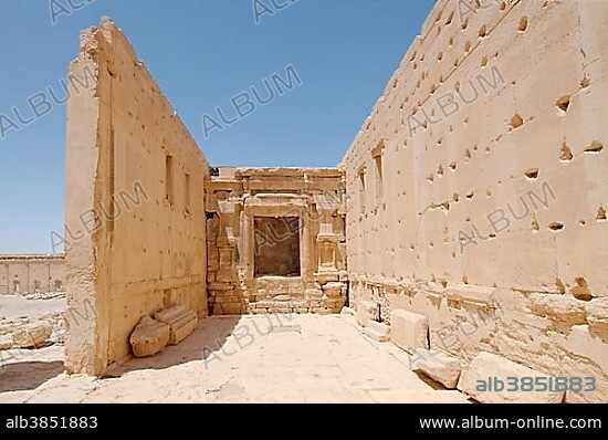Ruins of the Temple of Bel in the ancient city of Palmyra, Tadmur, Palmyra District, Homs Governorate, Syria, Asia.