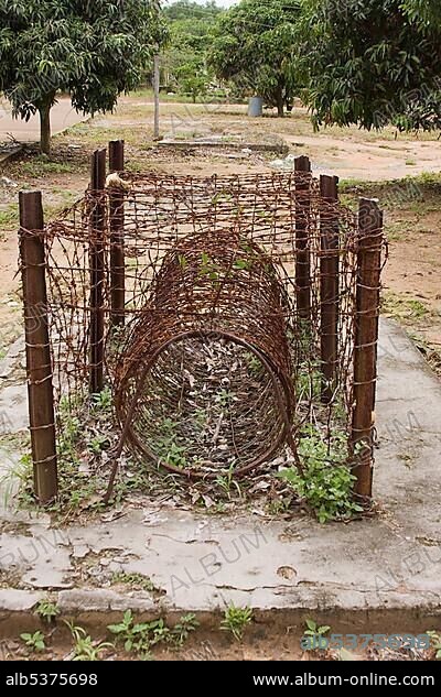 Old original "tiger cage", an inhuman way of detaining prisoners during the Vietnam War, old prison on Phu Quoc, now a museum, Phu Quoc Island, Vietnam, Asia.