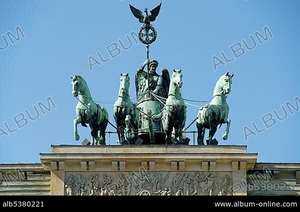 Statue Quadriga on the Brandenburger Tor, Brandenburg gateBerlin, Germany, Europe.