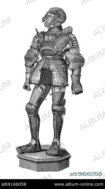 A so-called Milanese armour, harness, from the 15th and 16th century, Austria, digitally restored reproduction of an original from the 19th century, exact original date unknown, Europe.
