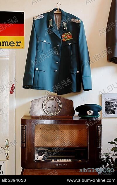 East German memorabilia as decoration in the ostalgie tavern Zur Molle, Seebad Bansin, Usedom Island, Mecklenburg-Western Pomerania, Germany, Europe.