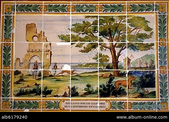 MOSAICO DE AZULEJOS - HALLAZGO POR LOS CAZADORES DE UN MISTERIOSO ENVOLTORIO.