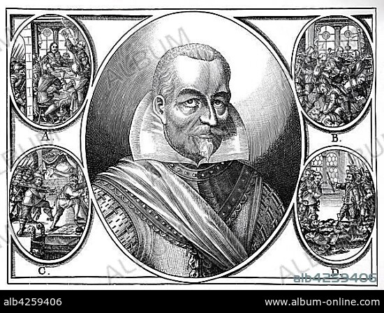 Portrait of Wallenstein, actually Albrecht Wenzel Eusebius von Waldstein, September 24, 1583, February 25, 1634, woodcut, Bohemia.